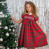 Lottie Hand Smocked Plaid Dress