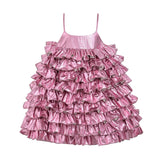 Pink Valeriane Tiered Ruffle Dress