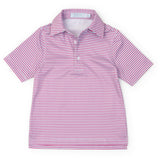 Will Boys' Performance Polo by LH Sport - Club Stripe Berry Blue