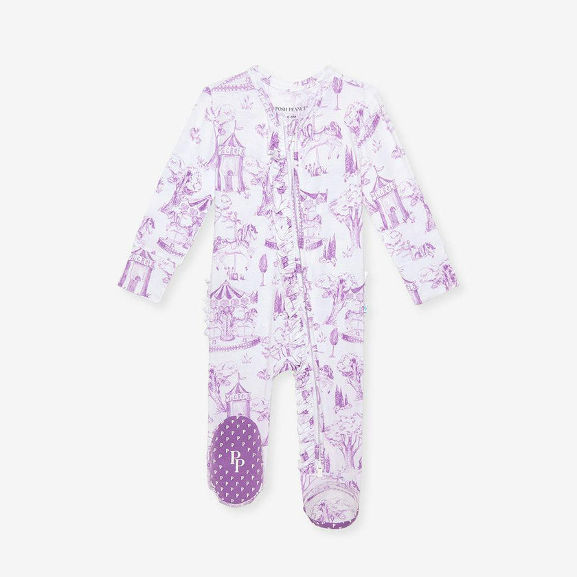 Babette Footie Ruffled Zippered One Piece