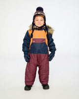 Baby One Piece Snowsuit Adapted For Car Seats Burgundy