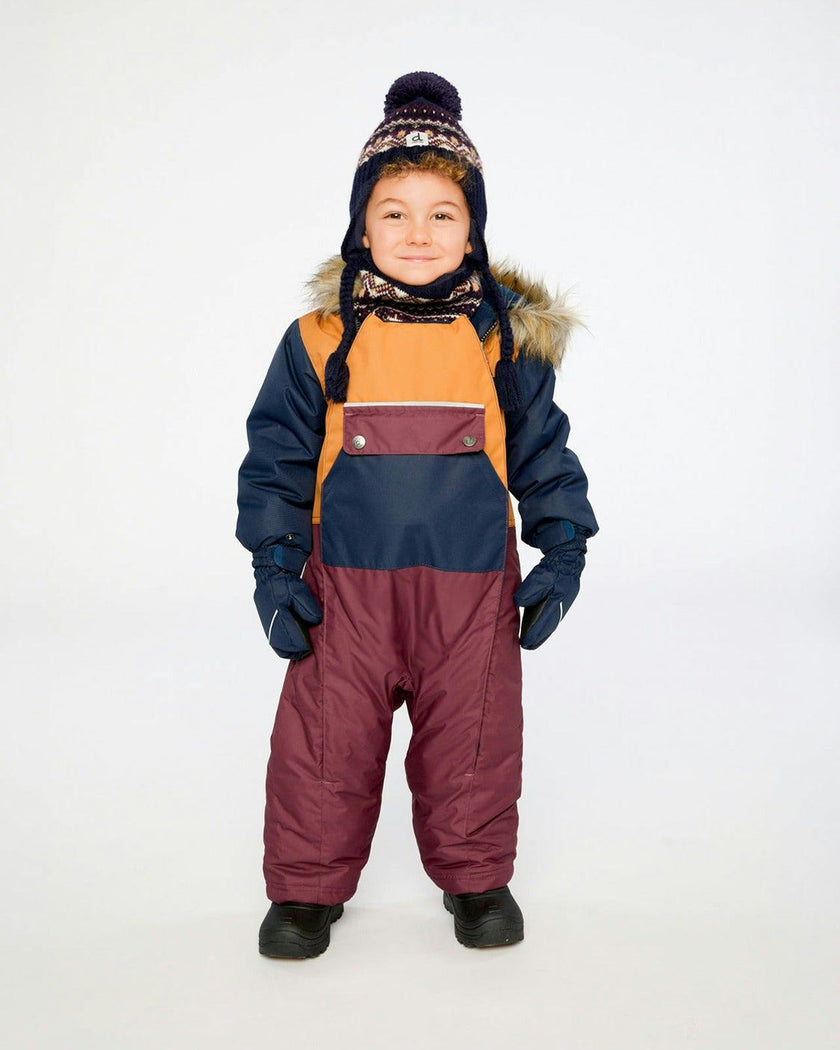 Baby One Piece Snowsuit Adapted For Car Seats Burgundy