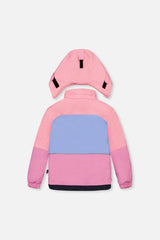 Two Piece Play Snowsuit Pink And Purple Colorblock With Watercolor Floral Print Pants