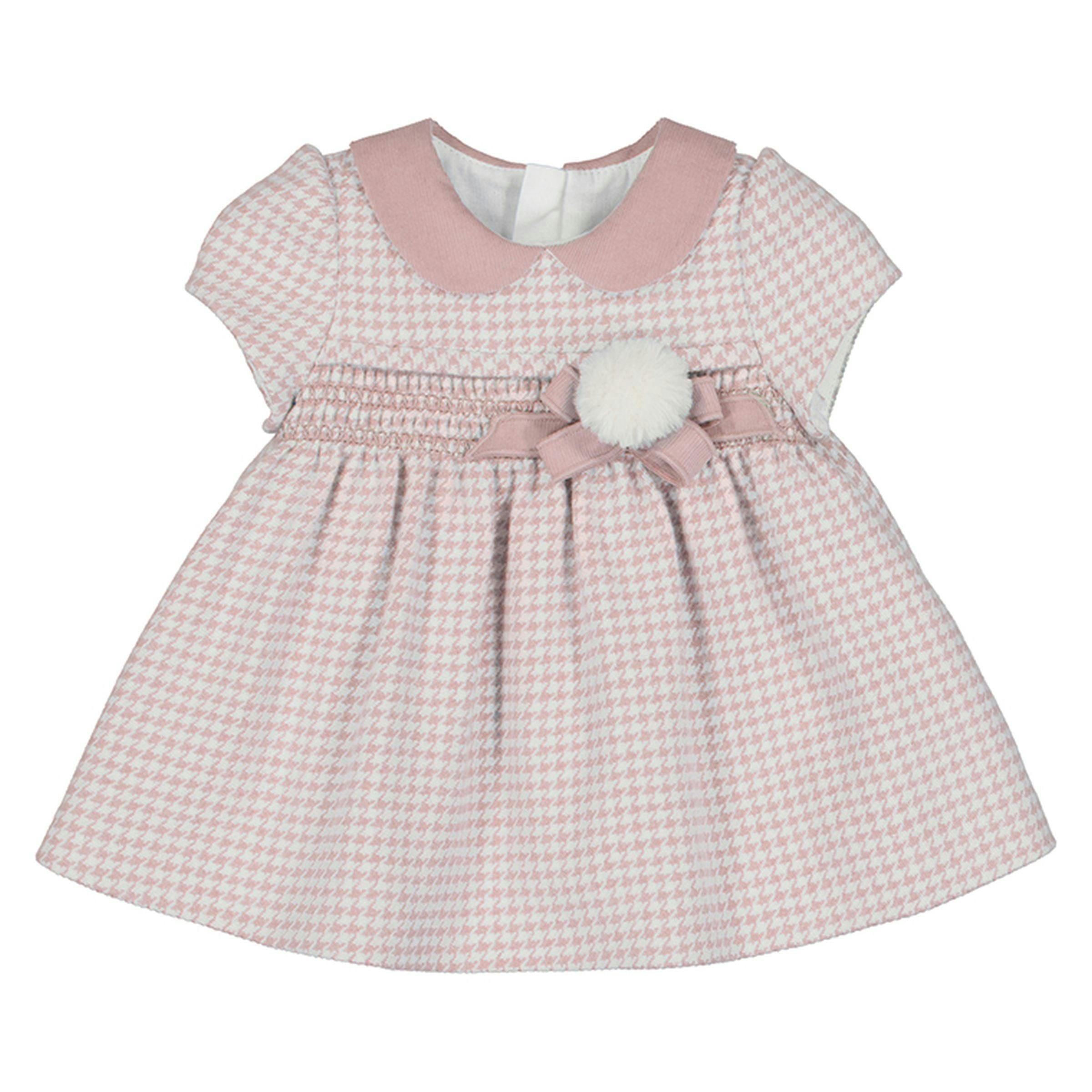 Pink Peter Pan Collar Smocked Dress