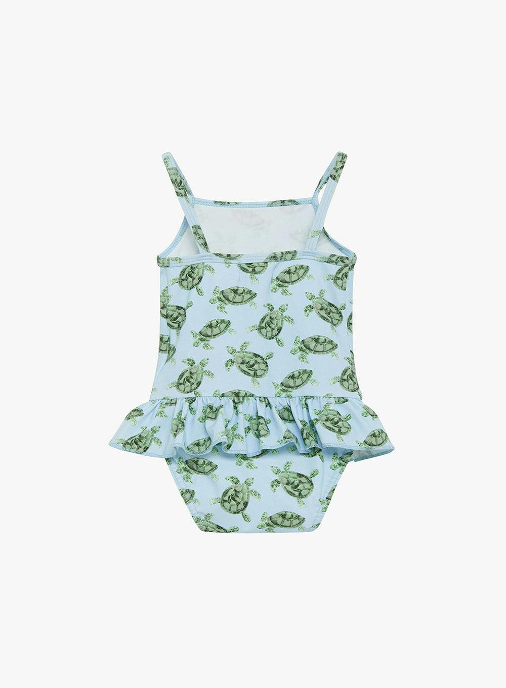 Baby Peplum Swimsuit in Turtle