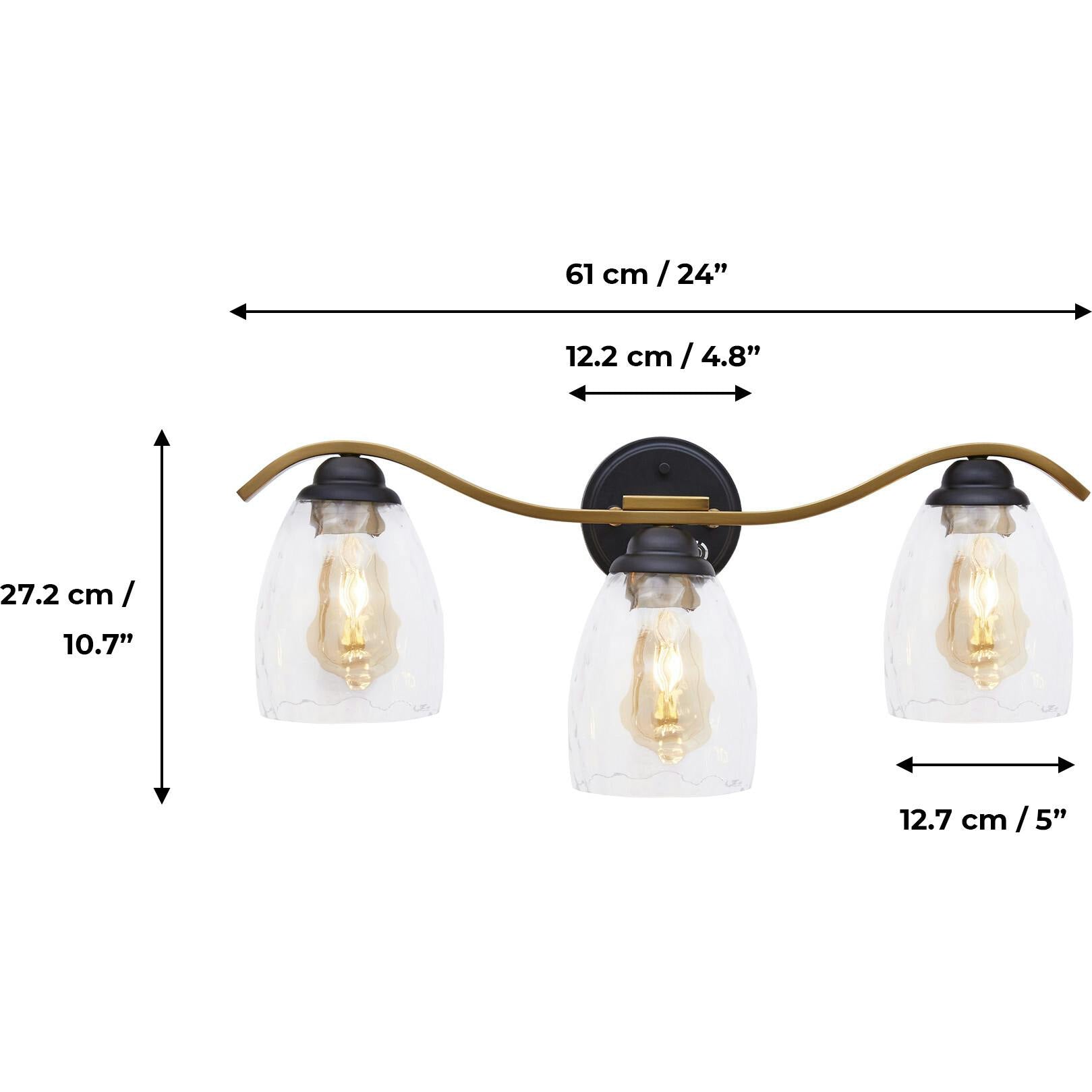 Heidi Dimmable 3-Light Bathroom Vanity Light
