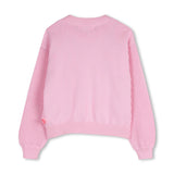 Pink Knit Sweater with Colorful Patches