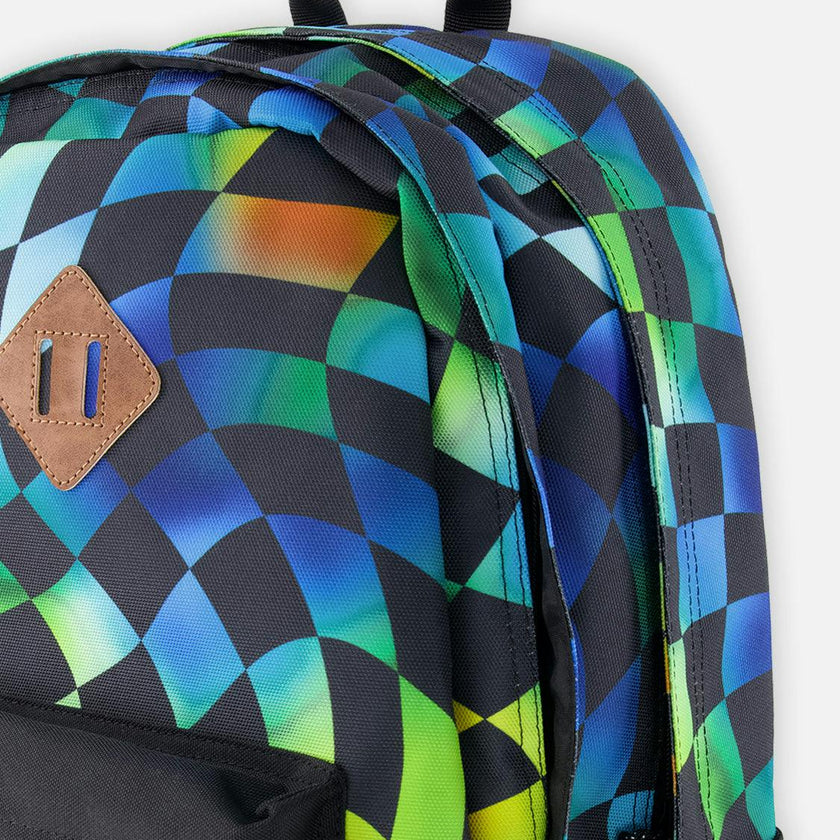 Little Boy Checkered Practical Spacious Durable Backpack