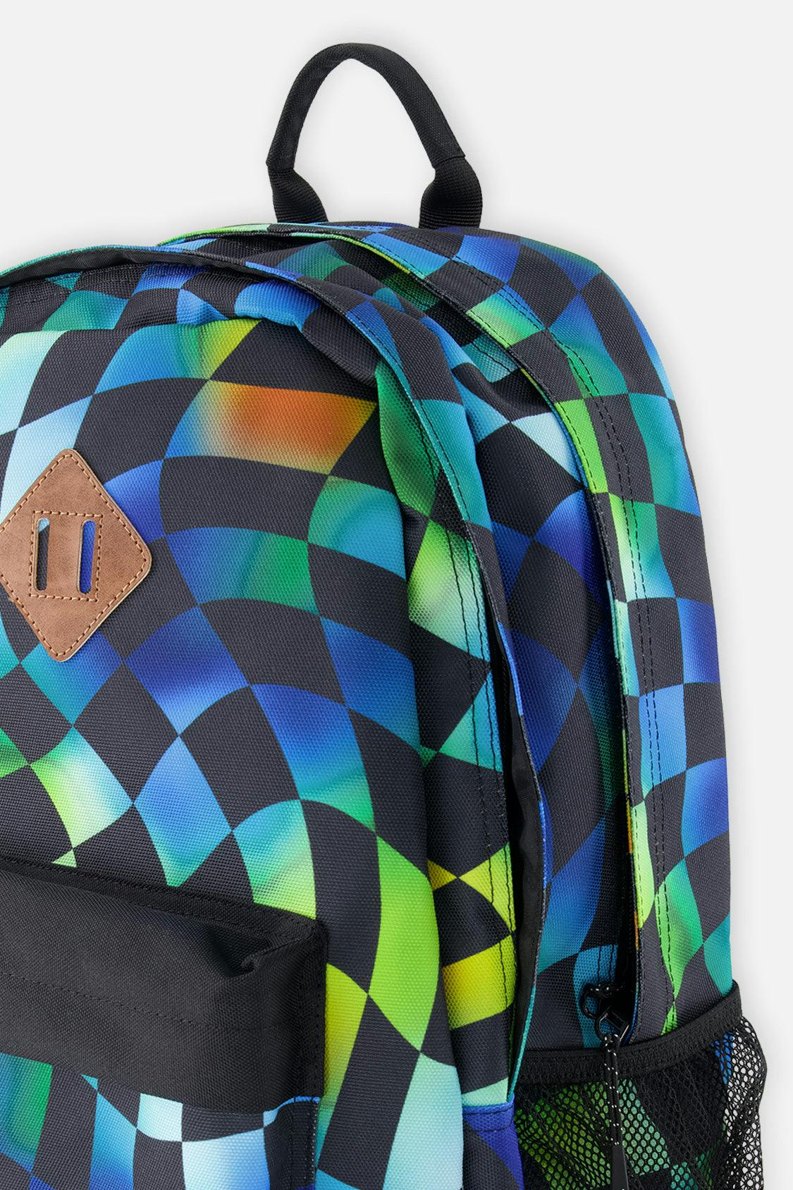 Little Boy Checkered Practical Spacious Durable Backpack