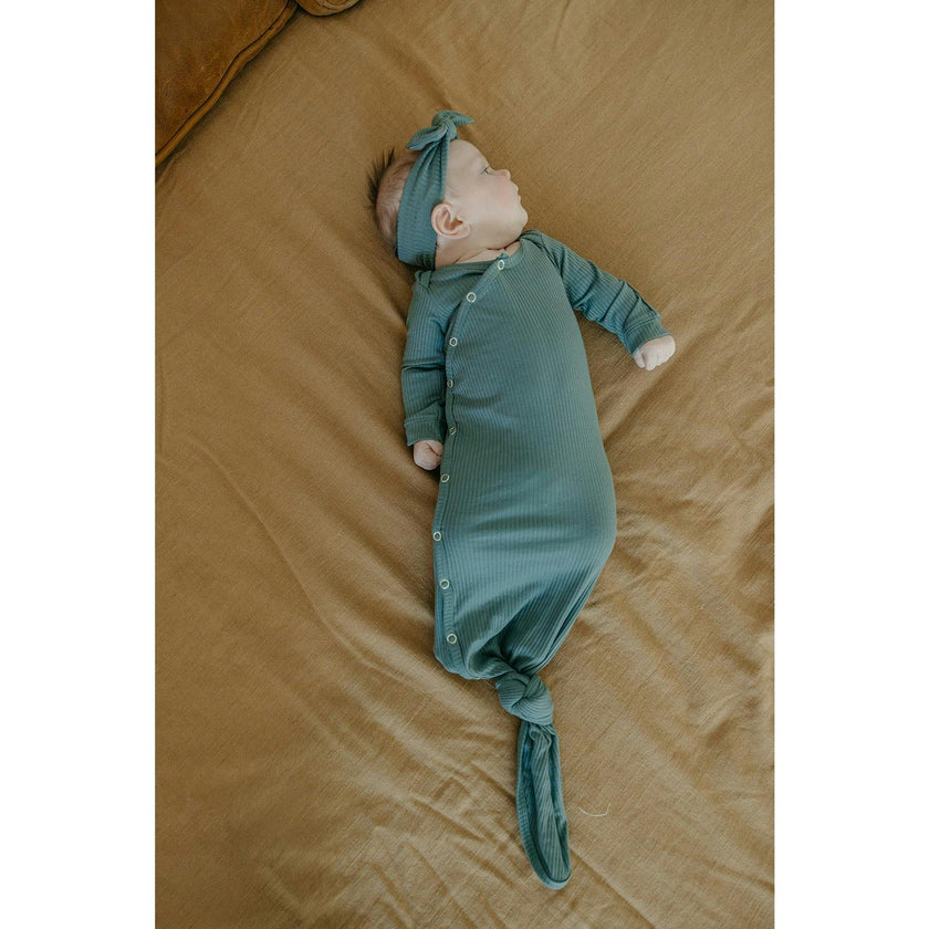 Moss Rib Knit Newborn Knotted Gown
