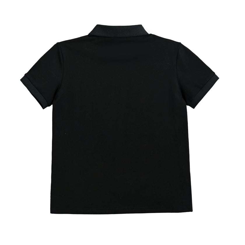 Black Polo Shirt with Grey Trim