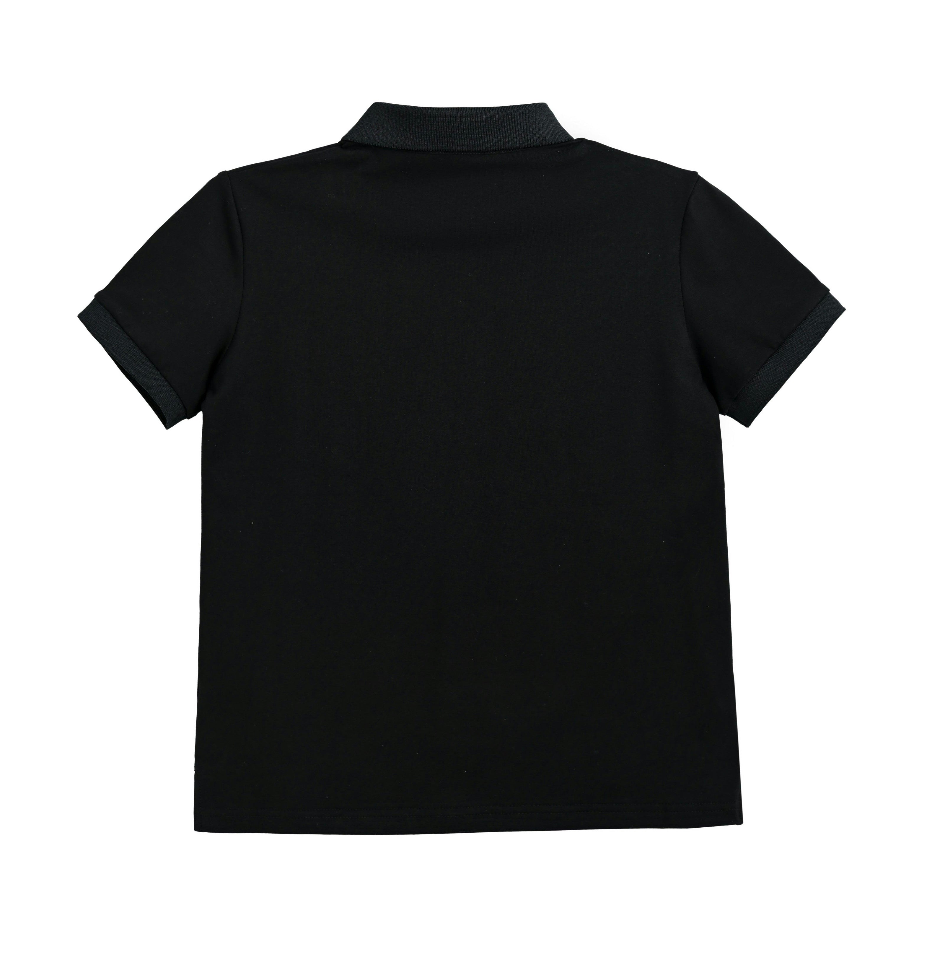 Black Polo Shirt with Grey Trim