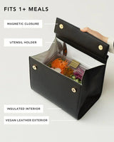 Medium Stylish, Chic Insulated Lunchbox, Black