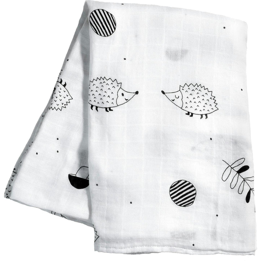 Hedgehogs and Mushrooms Bamboo Swaddle