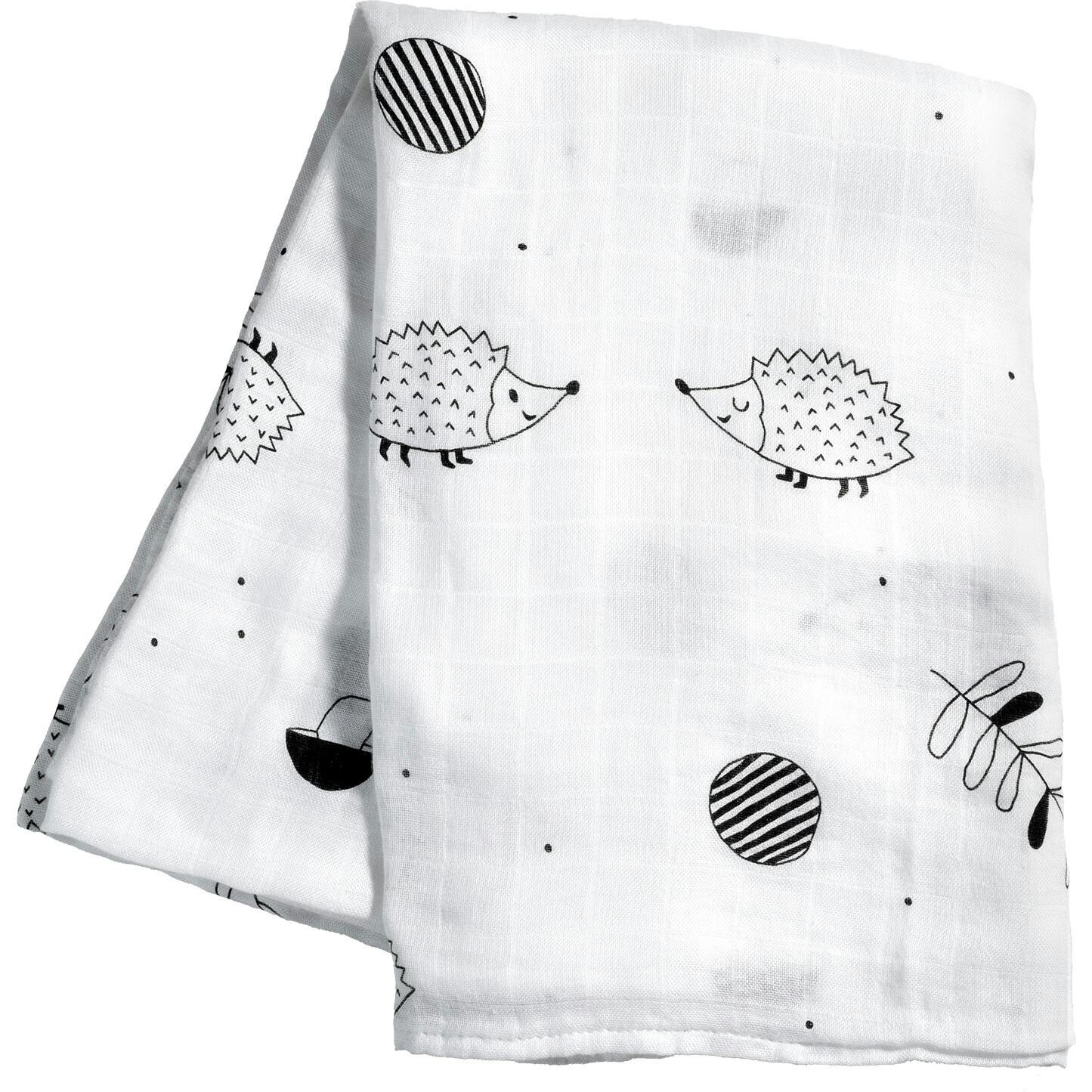 Hedgehogs and Mushrooms Bamboo Swaddle