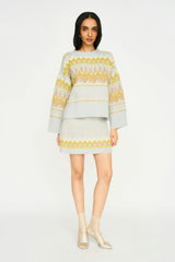 Salida Brushed Fairisle Sweater in Snowdrift
