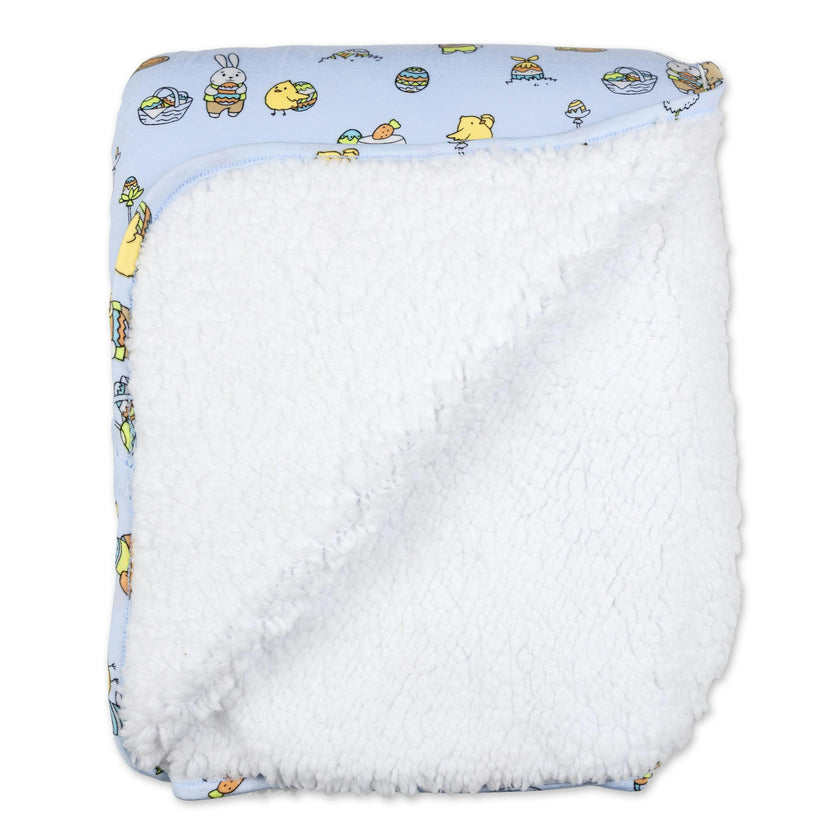 Easter Blue Bamboo Sherpa Blanket