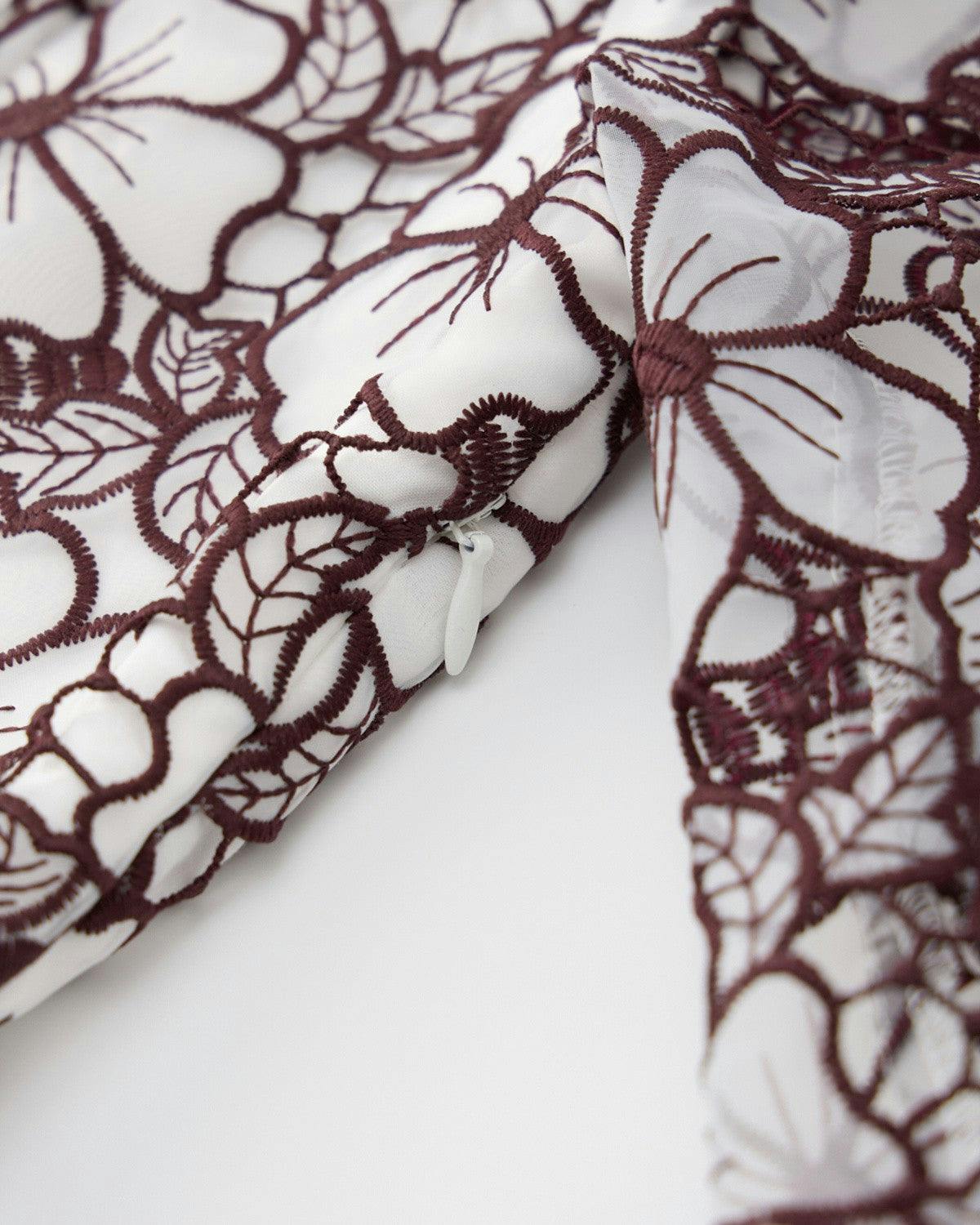Chelsea Cotton Embroidered Dress, Wine