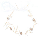 Crystal Rose Gold Ribbon Hair Vine