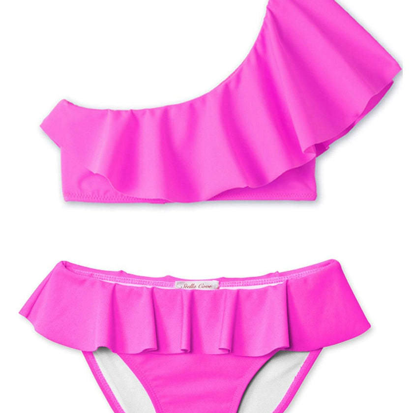 One Shoulder Ruffle Bikini