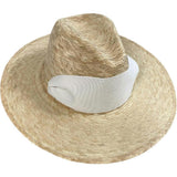 Zinnia Sun Hat - Wide & Short White Tennis & Croquet Ribbon