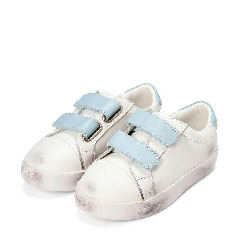 Maeve Old School Double Velcro Strap Leather Sneakers