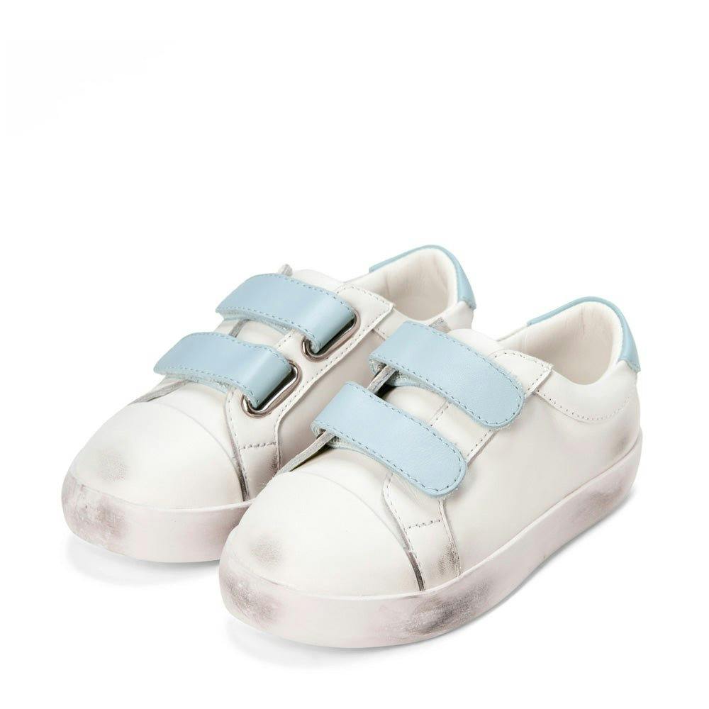 Maeve Old School Double Velcro Strap Leather Sneakers