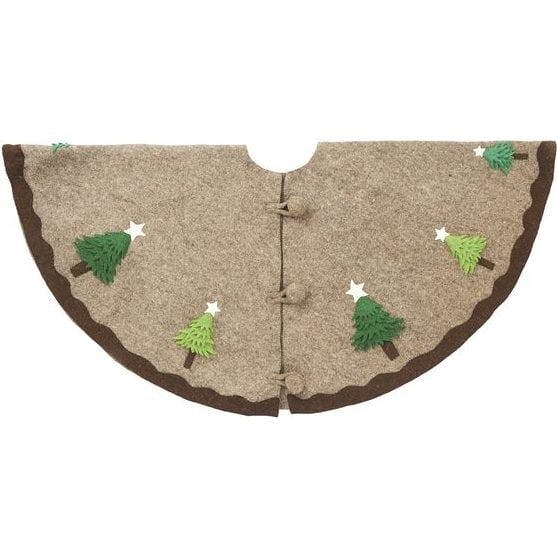 Handmade Christmas Trees Gray Christmas Tree Skirt Felt 60"