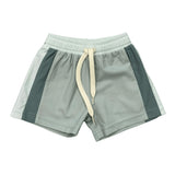 Boys Colorblock Swim Shorts in Aqua Grey