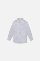 Long Sleeve Button Down Shirt Navy Blue Stripes
