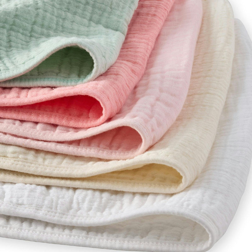 RILEY 5-Pack Crinkle Muslin Burp Cloths