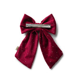 Halo Luxe Vivienne Studded Velvet Medium Hair Clip - Red