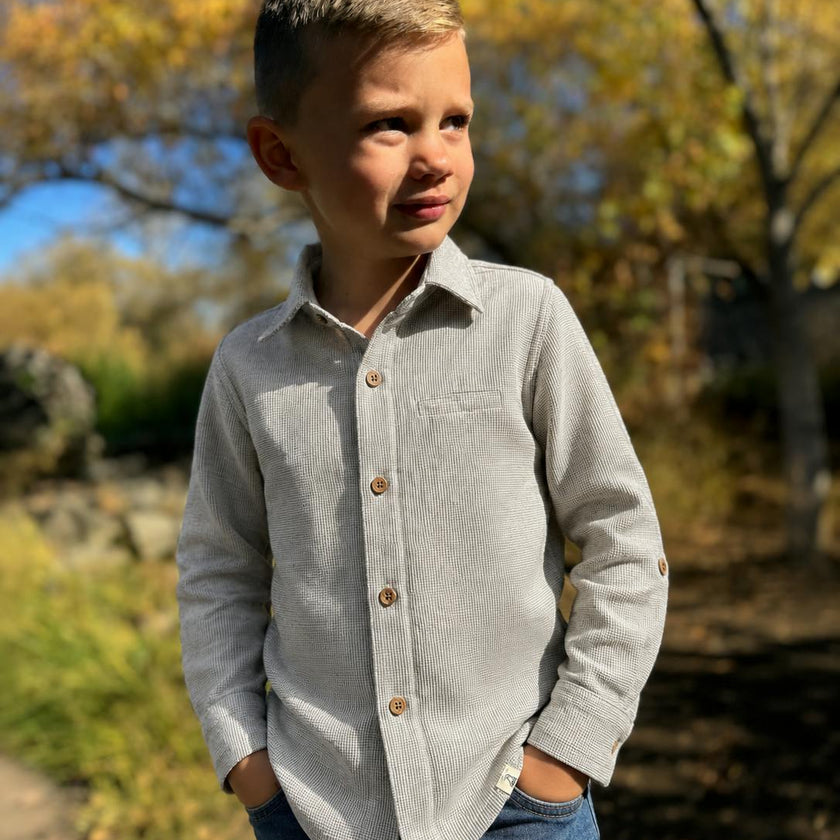 COLUMBIA Heathered Beige Rib Jersey Shirt