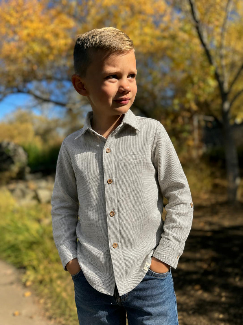 COLUMBIA Heathered Beige Rib Jersey Shirt