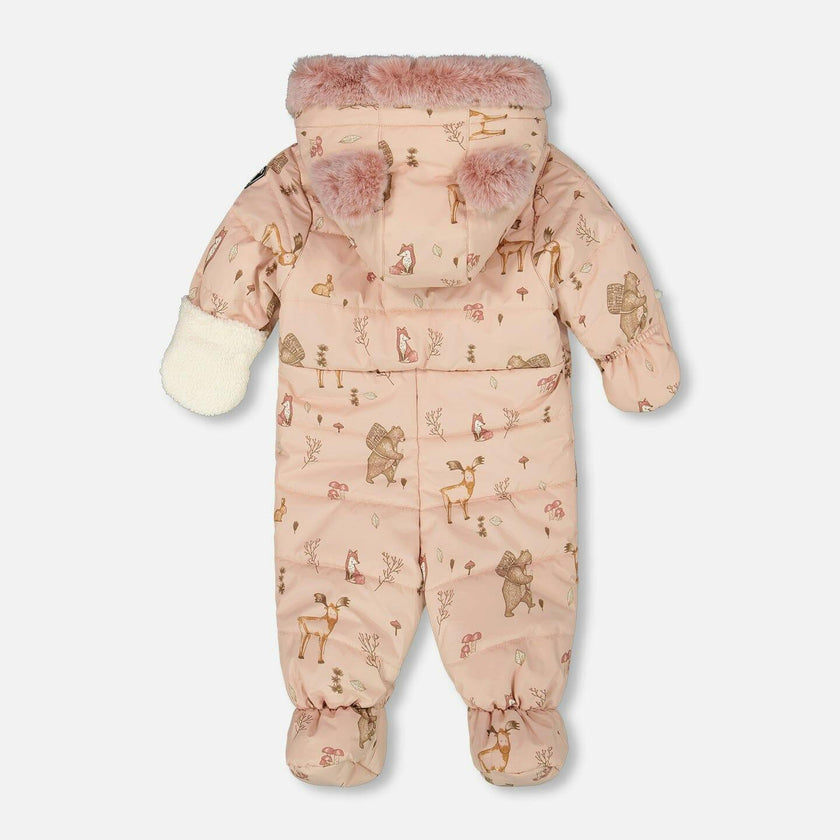 One-Piece Baby Layette Snowsuit Designed for Car Seat