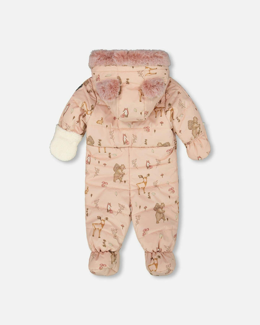 One-Piece Baby Layette Snowsuit Designed for Car Seat