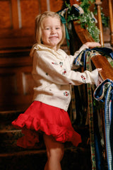 Mini Dottie Cardigan in Ivory Jubilant Bloom