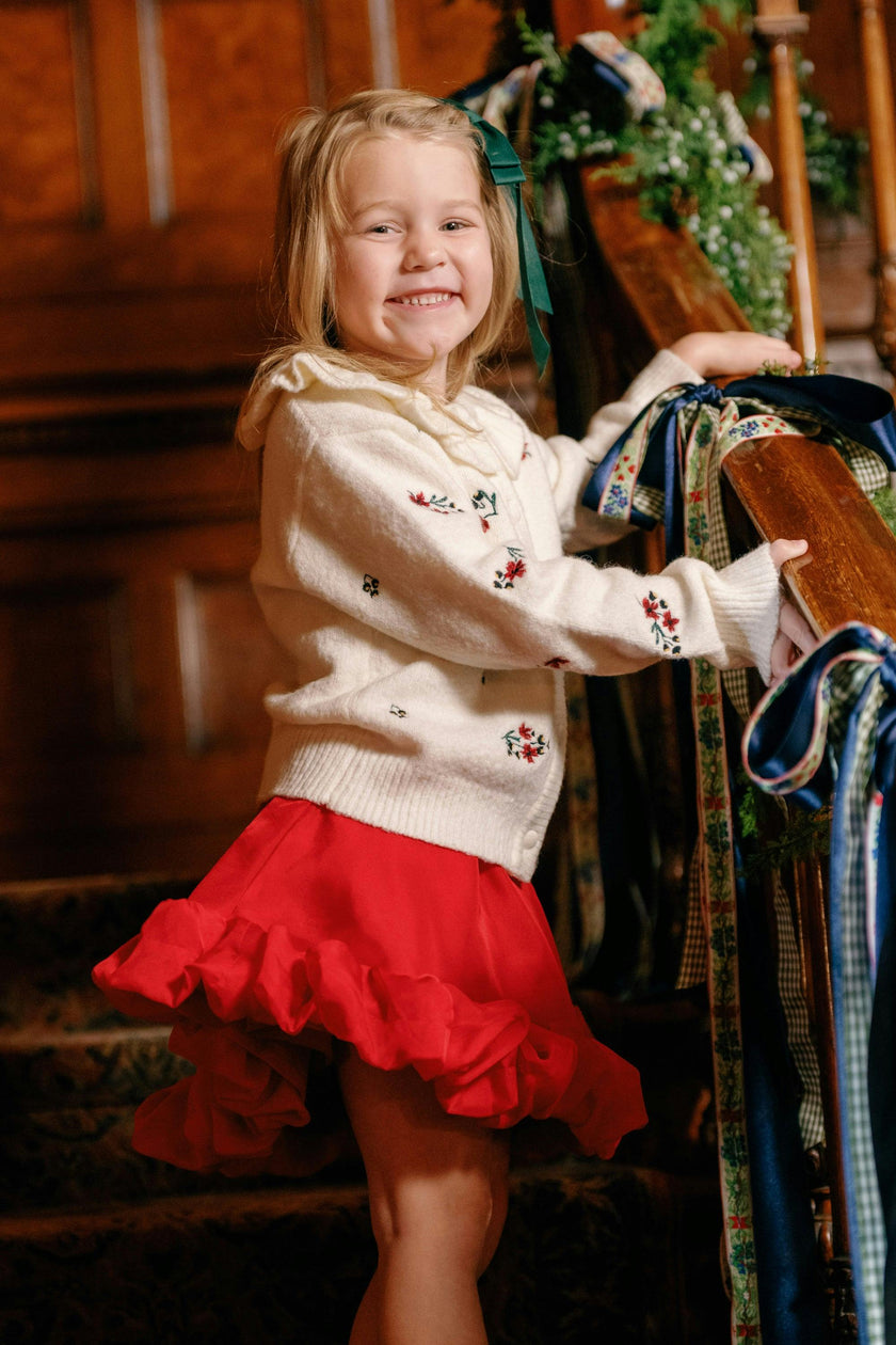Mini Dottie Cardigan in Ivory Jubilant Bloom