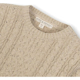 Organic Long Sleeve Fisherman Cable Pullover Sweater, Beige