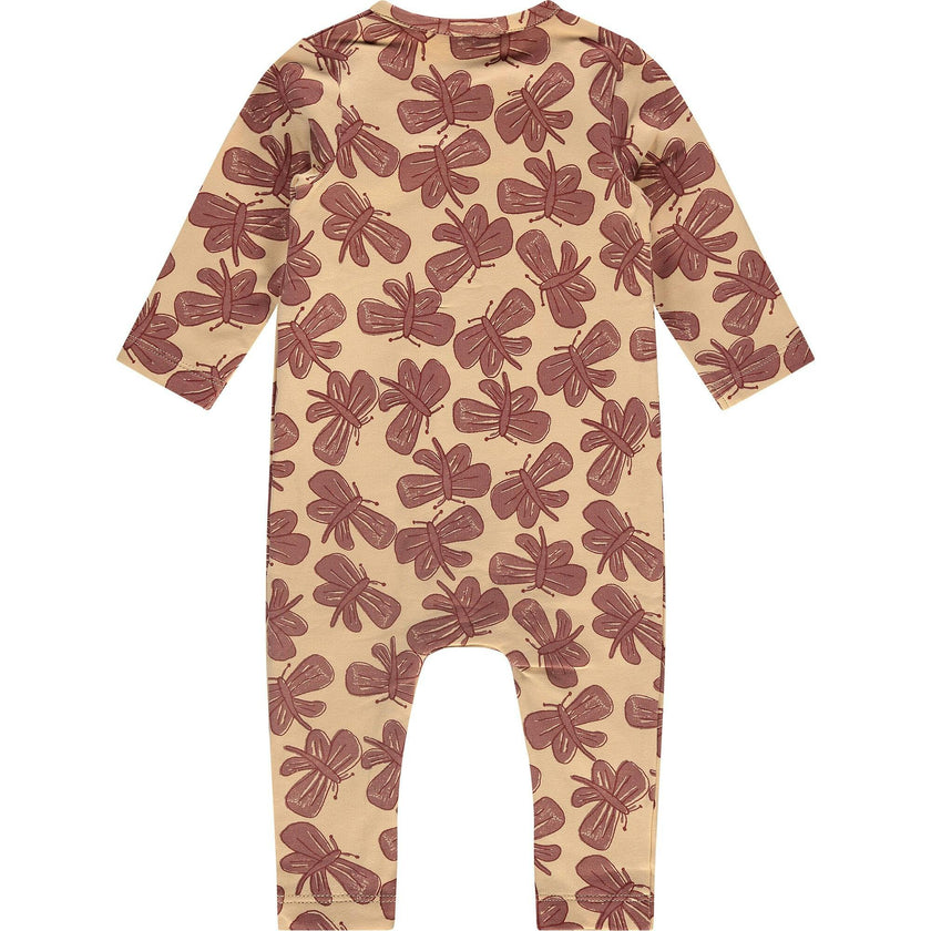 Dragonflies Print Long Sleeve Button-Up Romper