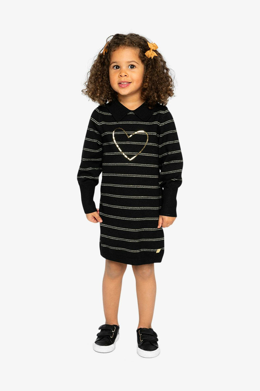 Knitted Dress Black And Gold