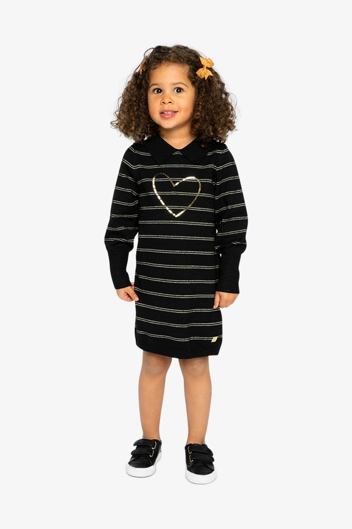 Knitted Dress Black And Gold