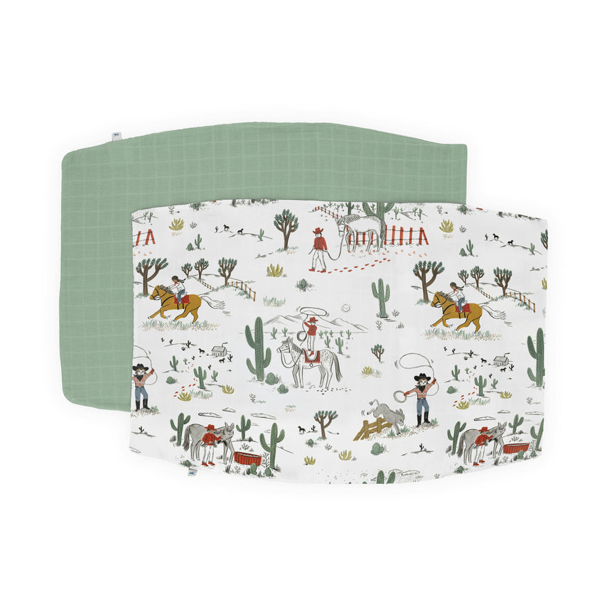 Cotton Muslin Pillowcase 2 Pack - Cowpoke