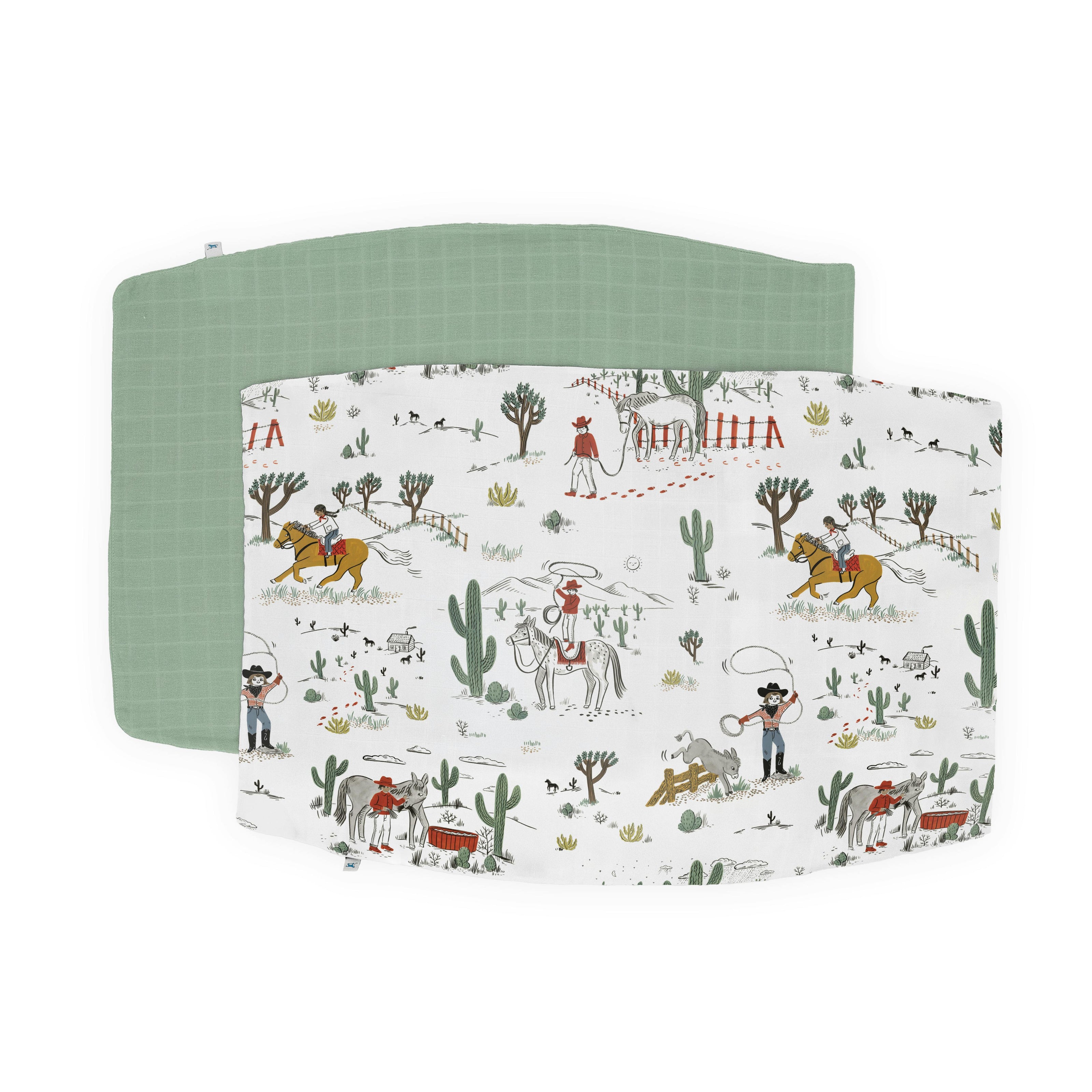 Cotton Muslin Pillowcase 2 Pack - Cowpoke