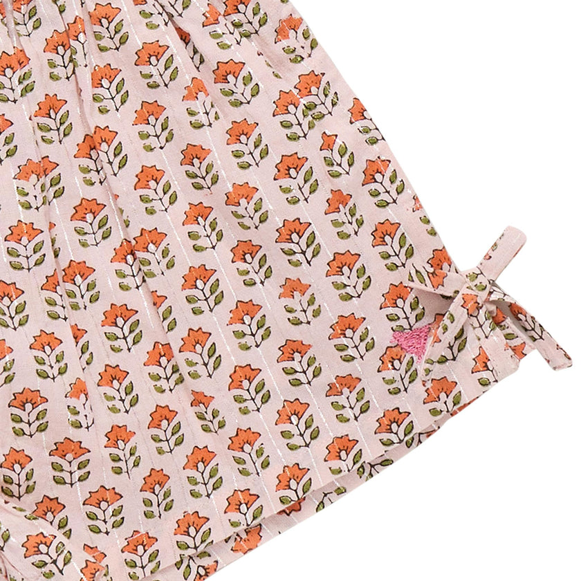 Girls Jules Short - Pink Prairie Block Print