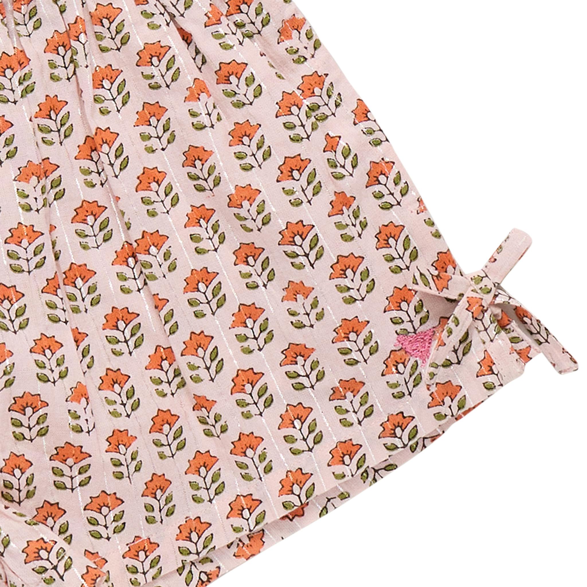Girls Jules Short - Pink Prairie Block Print