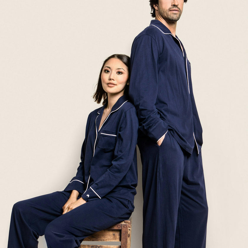 Men's Pima Pajama Set in Navy