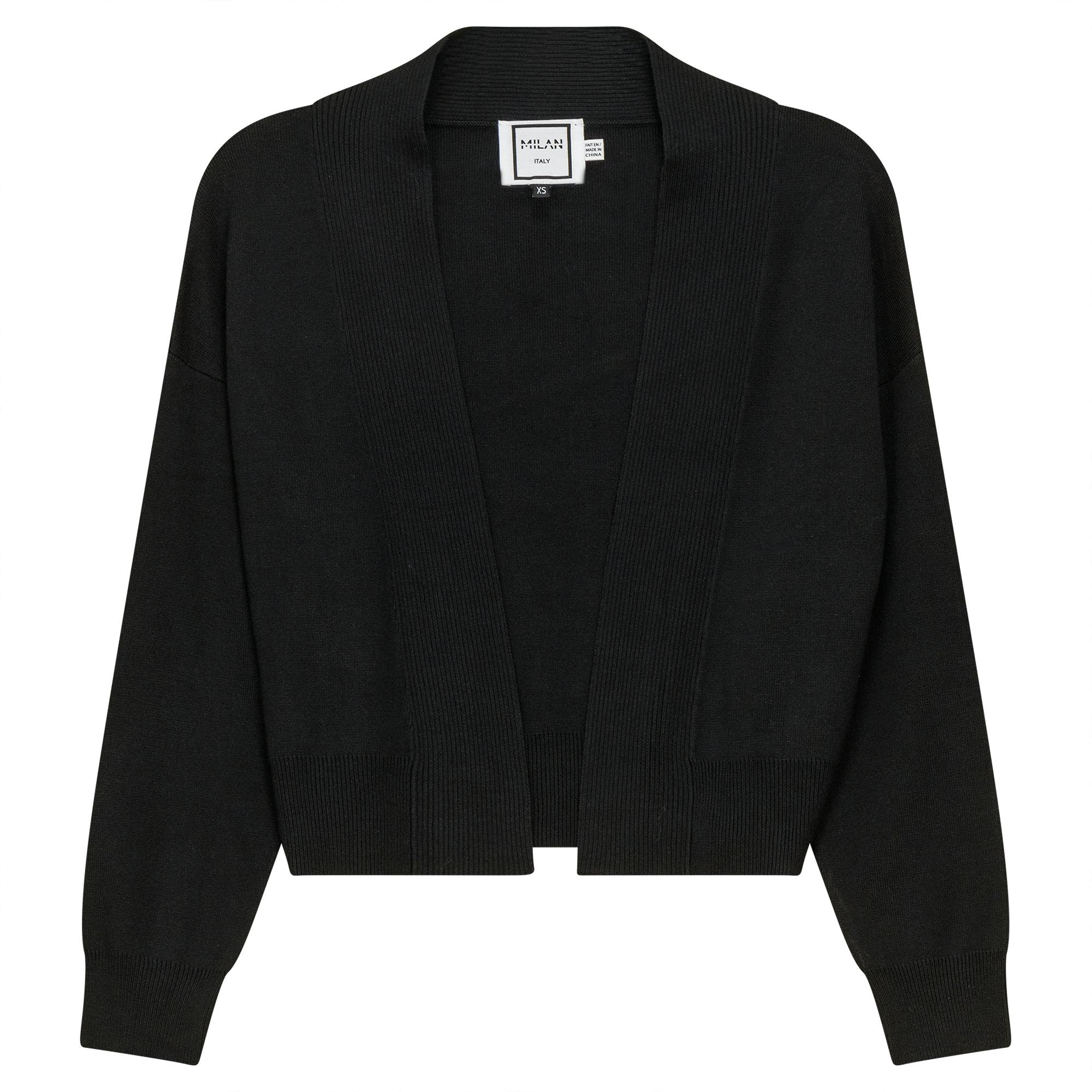 Cropped Knit Open Cardigan