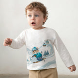 White Skiing Tiger T-Shirt