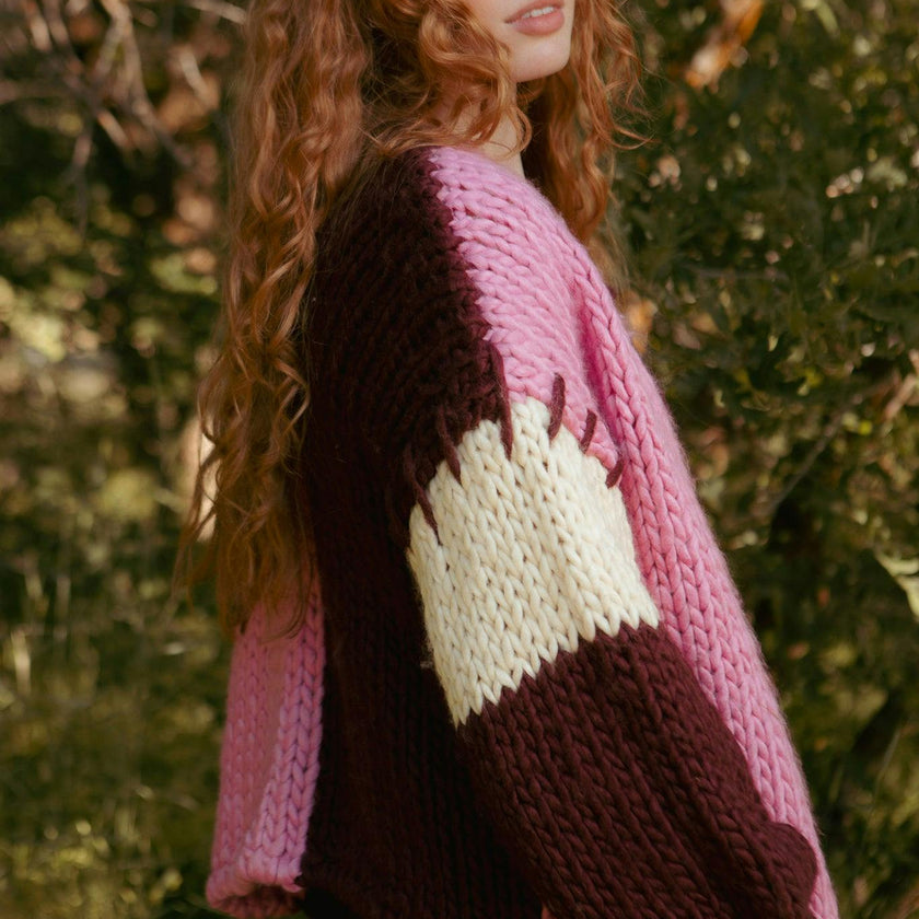 Marissa Sweater in Pink & Red
